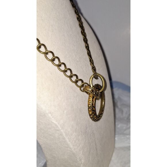 A Women's Bronzy Brass Steampunk Statement Necklace Ornate Quirky Chain - Picture 10 of 11